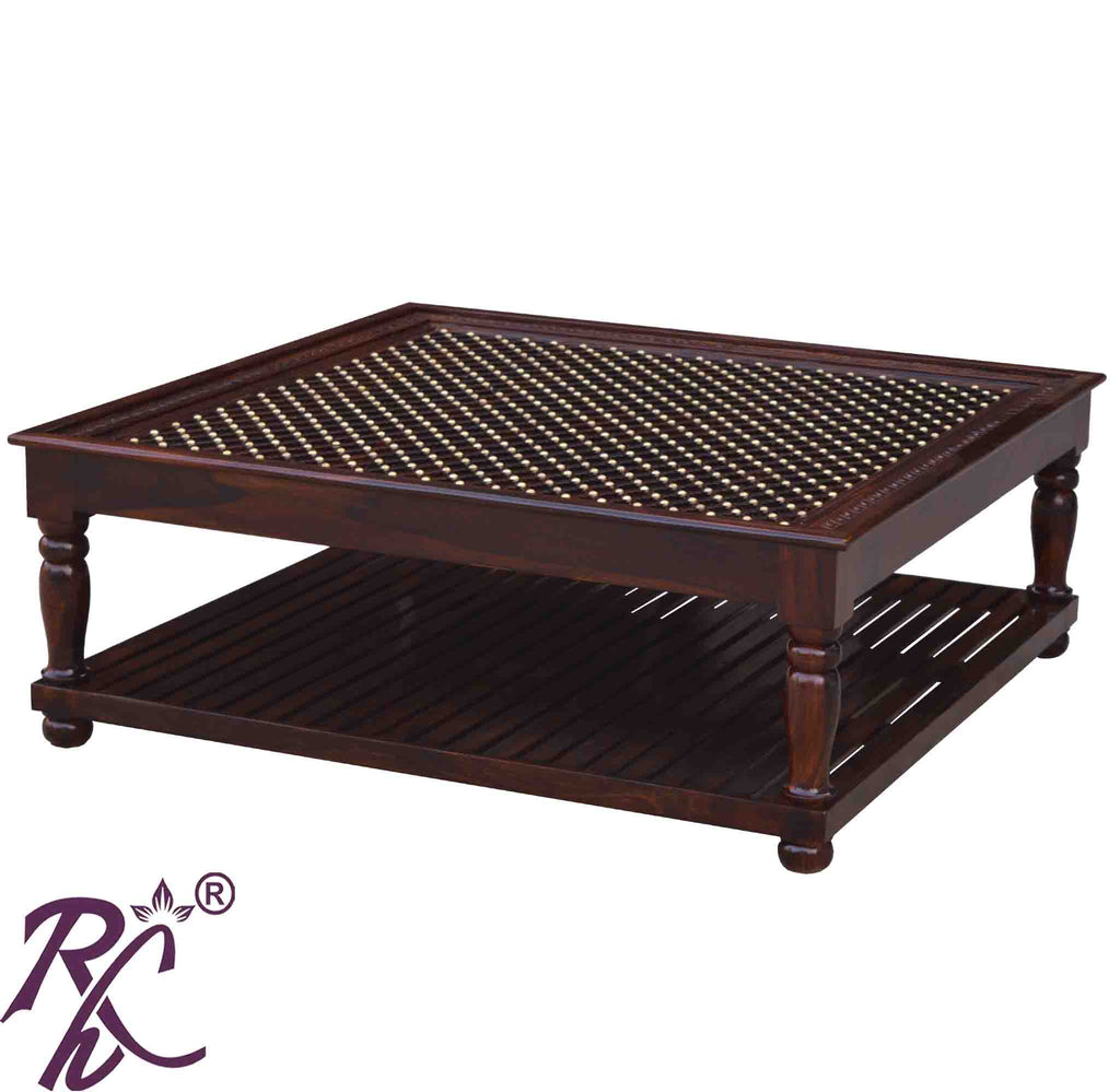 Solid Wood Square Shape Jiksa Jali Center Table Big