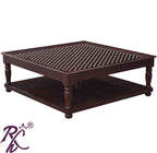 Solid Wood Square Shape Jiksa Jali Center Table Big