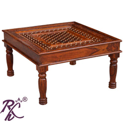 Solid Wood Square Shape Jiksa Jali Center Table