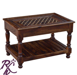 Solid Wood Small Brass Coffee Table SS