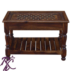 Solid Wood Small Brass Coffee Table SS