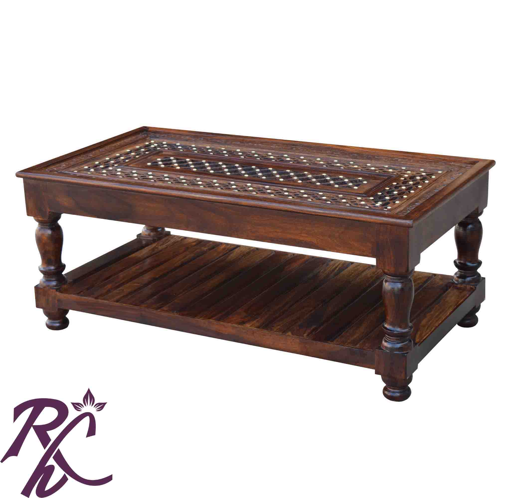 Solid Wood Brass Coffee Table S