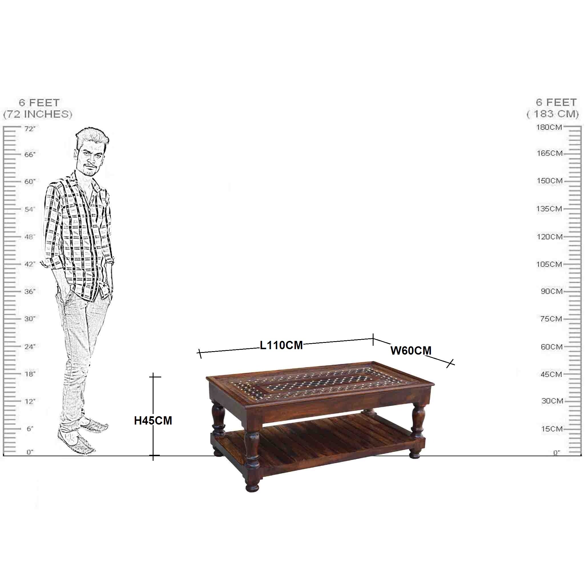 Solid Wood Brass Coffee Table S