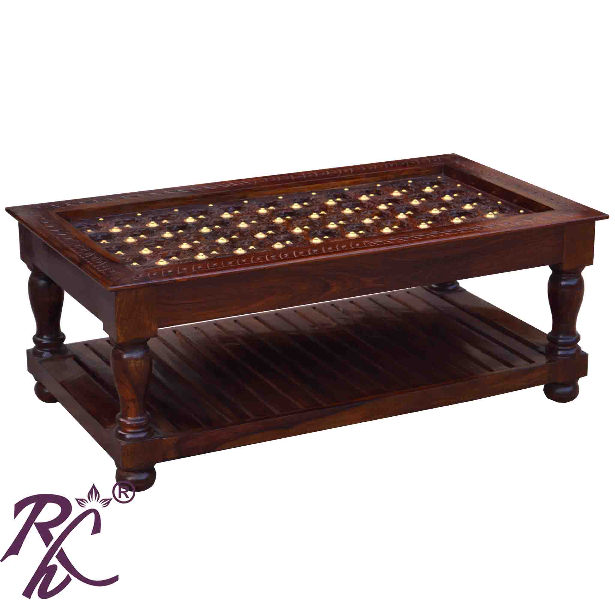 Solid Wooden Wood Bakhra Design Coffee Table S