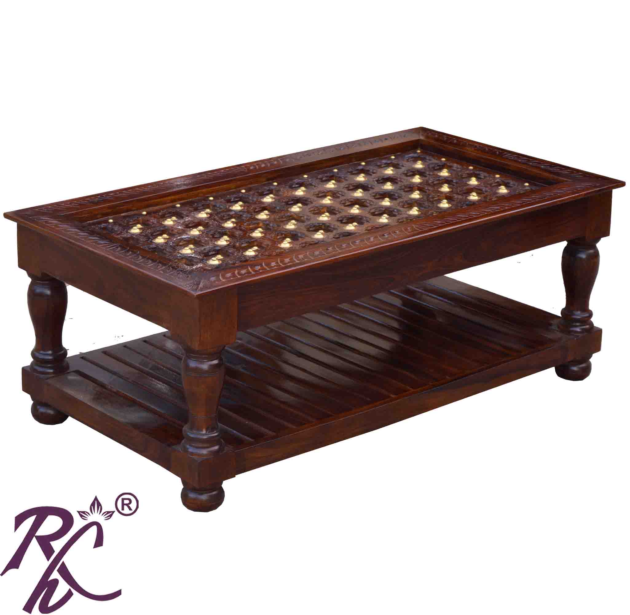 Solid Wooden Wood Bakhra Design Coffee Table S