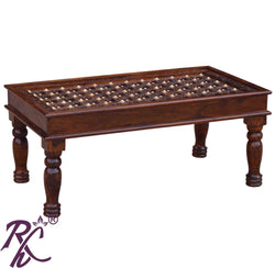 Solid Wooden Wood Bakhra Design Coffee Table