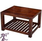 Solid Wood Voted Rectangular Shape Center Table With Shelf