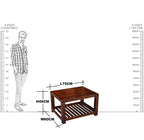 Solid Wood Voted Rectangular Shape Center Table With Shelf