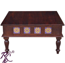 Solid Wood Tiles Design Coffee Table