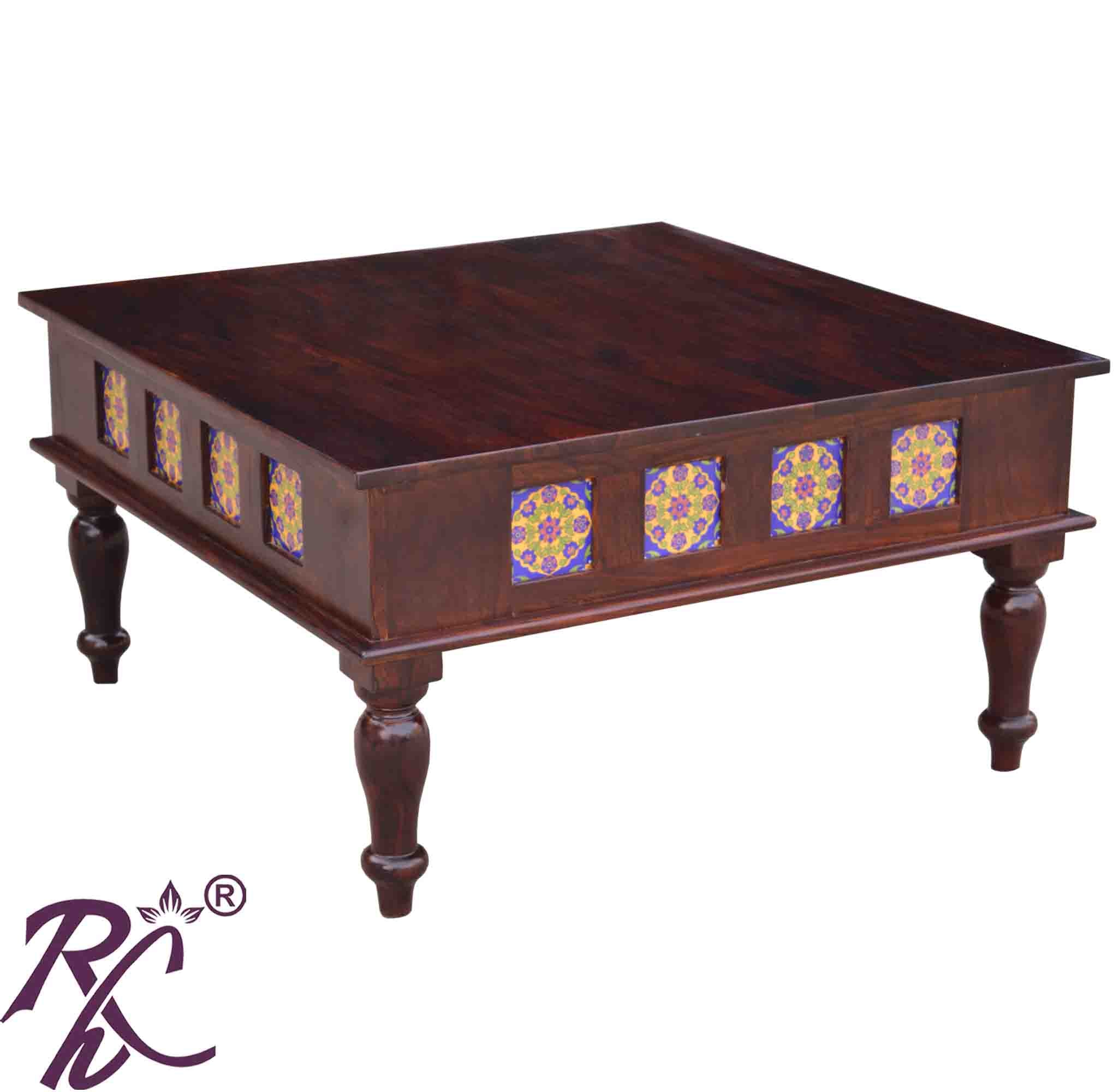 Solid Wood Tiles Design Coffee Table