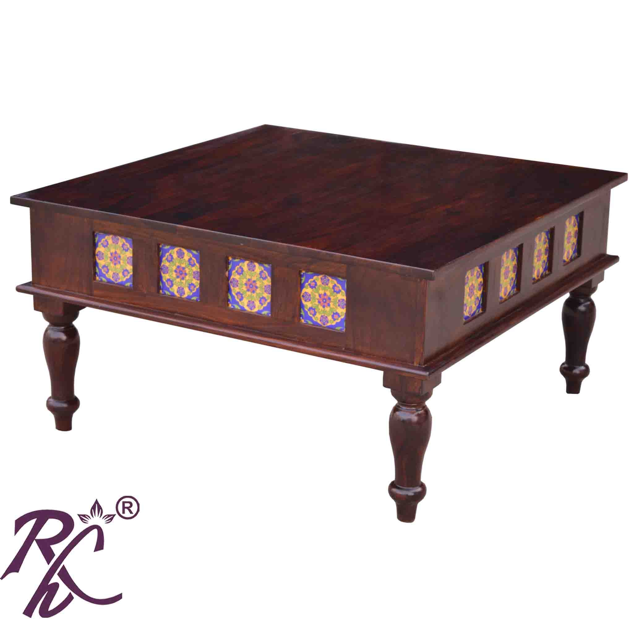 Solid Wood Tiles Design Coffee Table