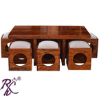 Trendy Center Table Rectangle 6 Pcs Set Wooden Top