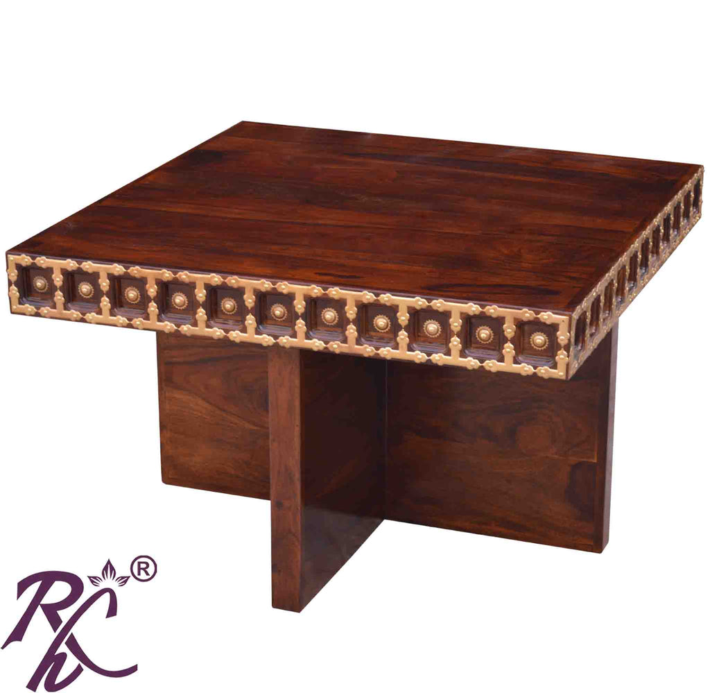 Trendy L+T Design Center Table Sq. 4 Pcs Stool Set Wooden Top