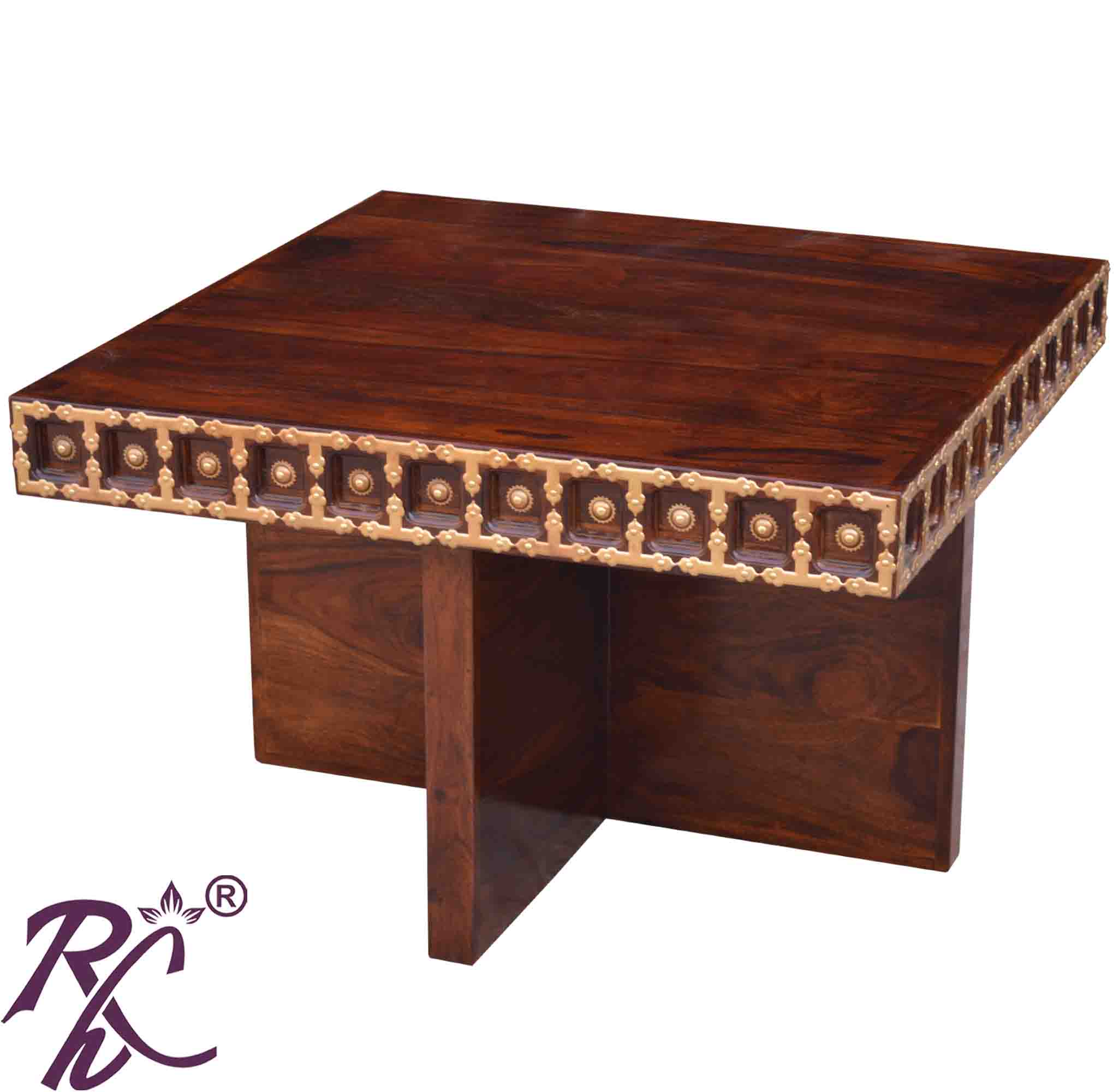 Trendy L+T Design Center Table Sq. 4 Pcs Stool Set Wooden Top