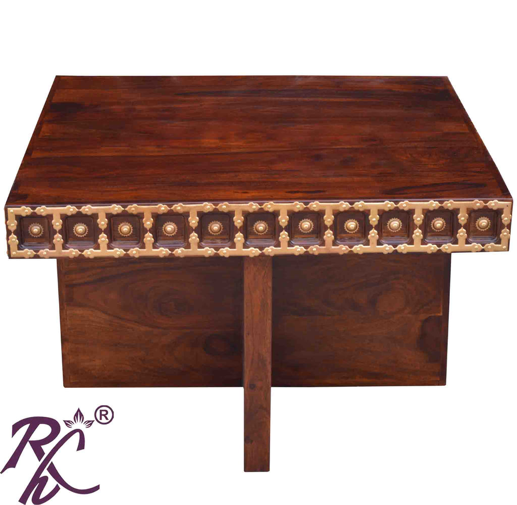 Trendy L+T Design Center Table Sq. 4 Pcs Stool Set Wooden Top