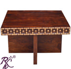 Trendy L+T Design Center Table Sq. 4 Pcs Stool Set Wooden Top
