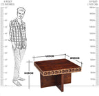 Trendy L+T Design Center Table Sq. 4 Pcs Stool Set Wooden Top