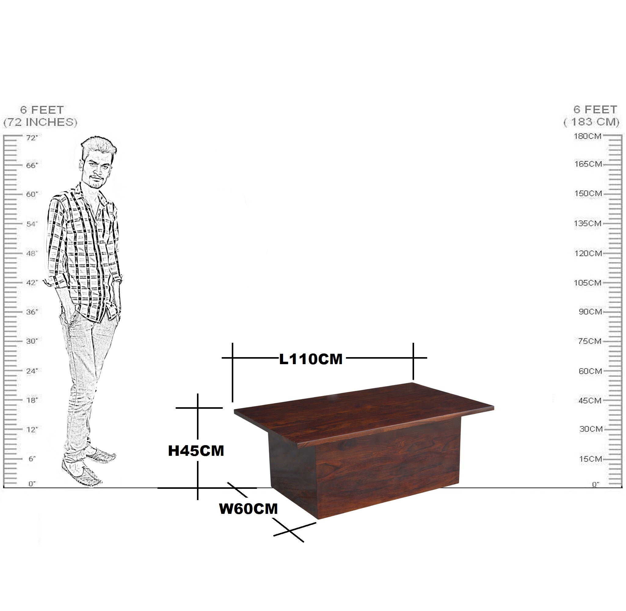 Solid Wood Charlie Low Coffee Table