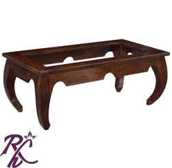 Solid Wooden Glass Top Centre Table Rectangular