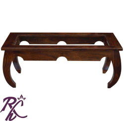 Solid Wooden Glass Top Centre Table Rectangular