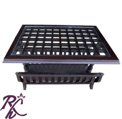 Solid Wood Wooden Check Design Top Centre Table Large