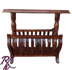 Solid Wood Wooden Check Design Top Centre Table Small