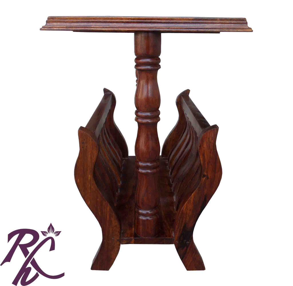 Solid Wood Wooden Check Design Top Centre Table Small