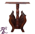 Solid Wood Wooden Check Design Top Centre Table Small