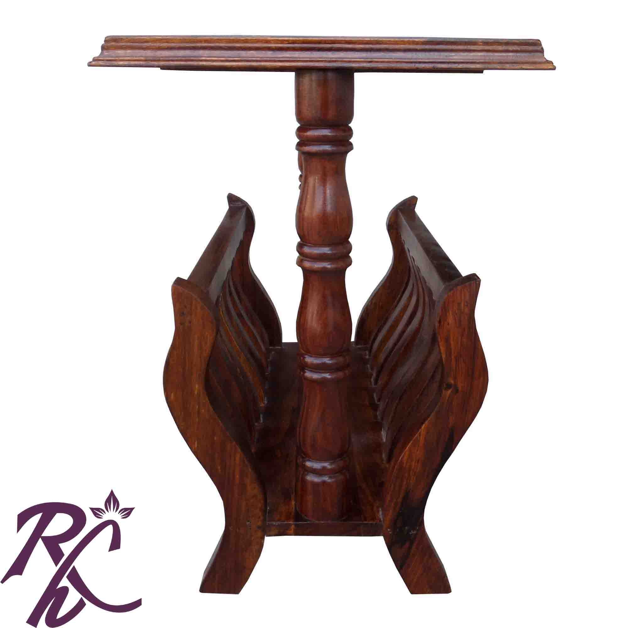 Solid Wood Wooden Check Design Top Centre Table Small