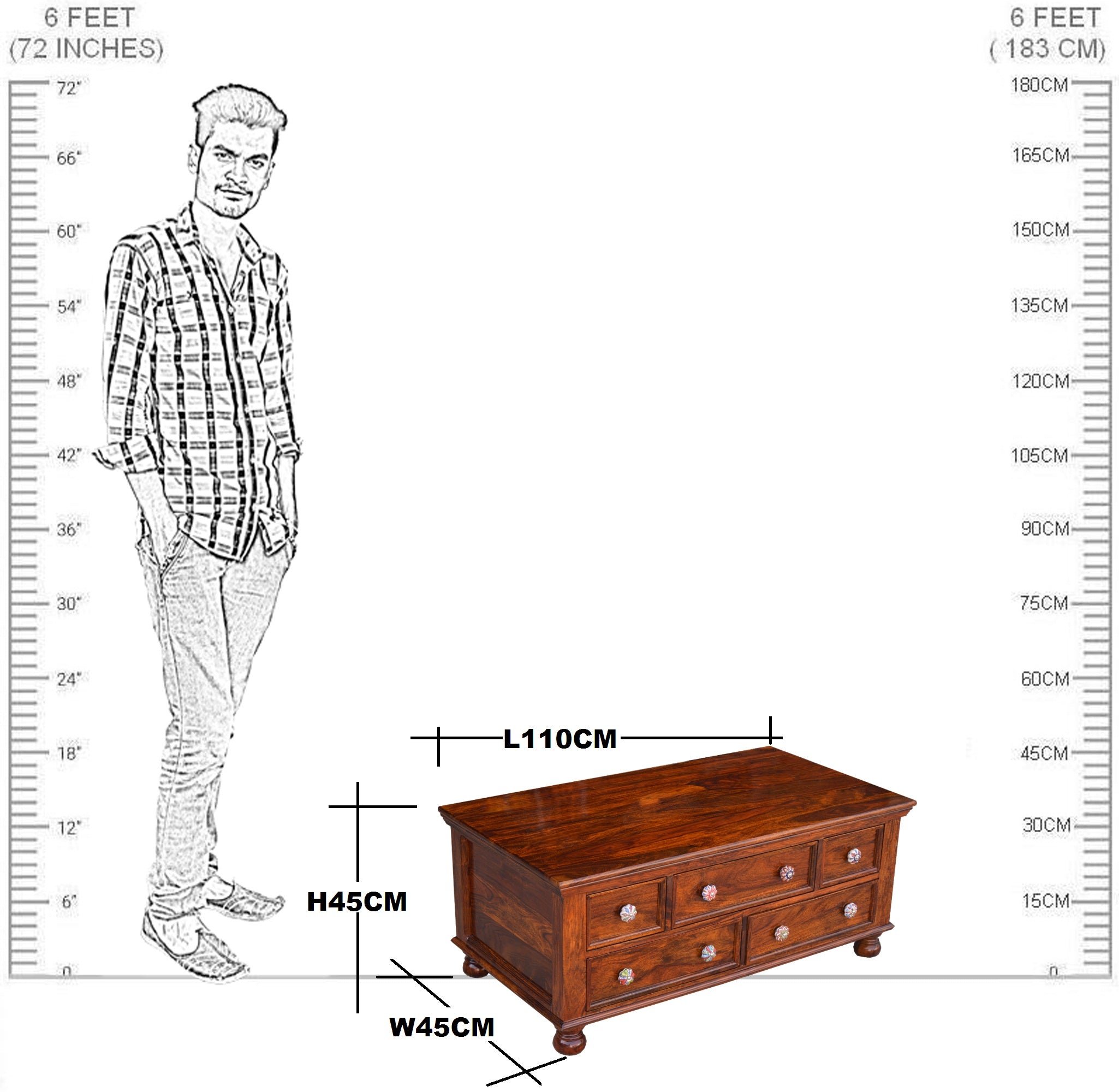 Solid Wood Capital Coffee Table