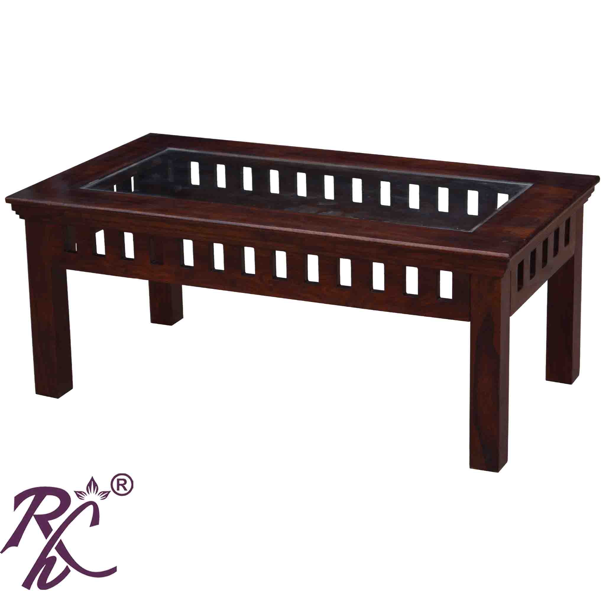 Solid Wood Kubera Center Table Without Shelf