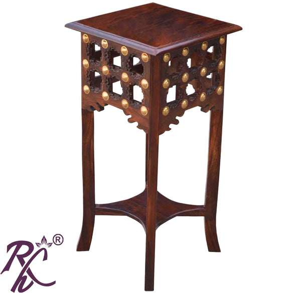 Solid Wooden Wood Bakhra Telephone Stand RAJ HANDICRAFT