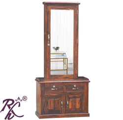 Solid Wooden Dresser Almirah With Stool