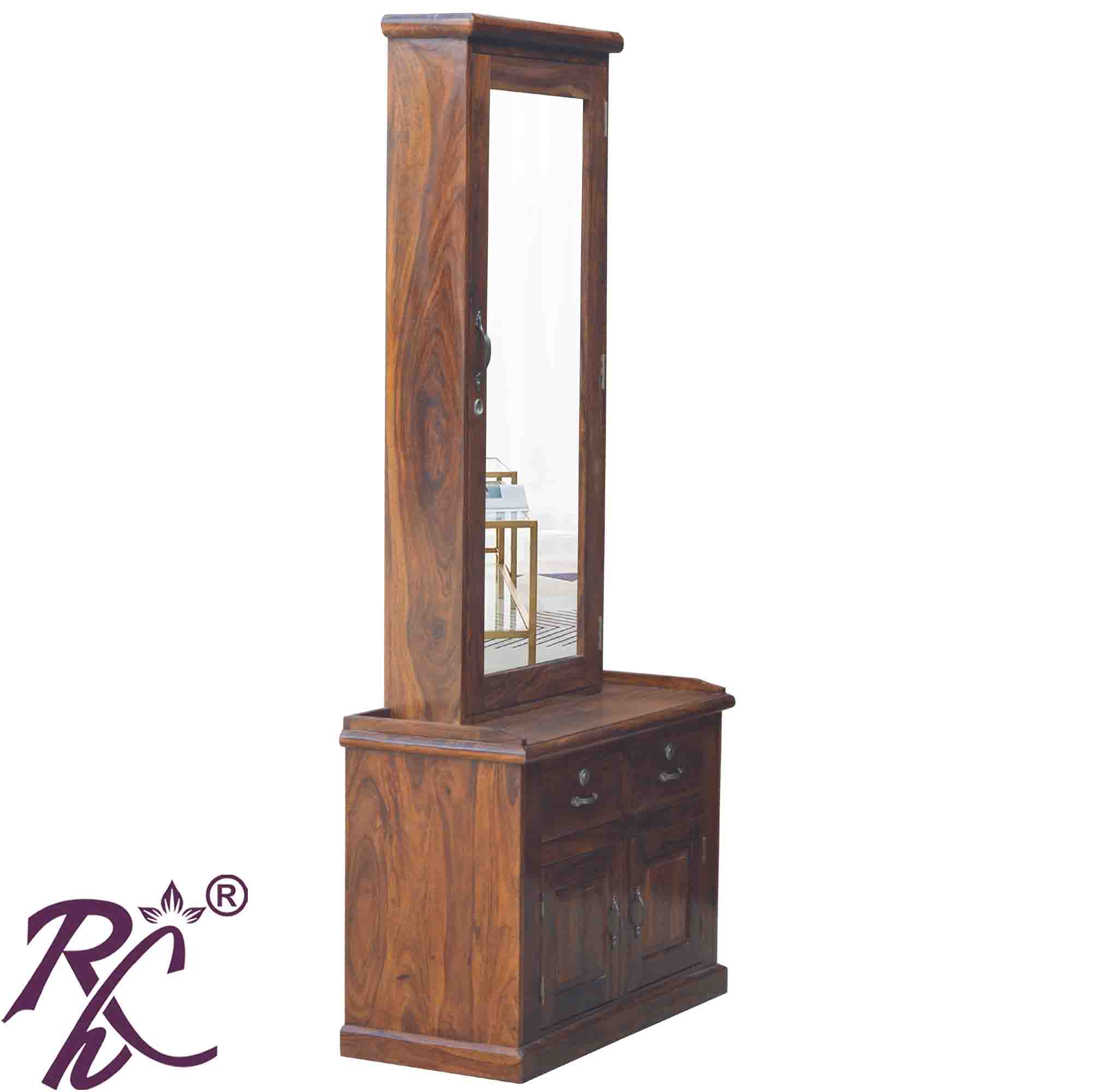 Solid Wooden Dresser Almirah With Stool