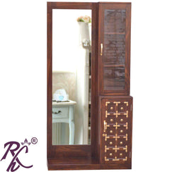 Solid Wooden Brass L+T  Design Dresser With Stool