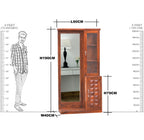 Solid Wooden  Diamond Door Design Dresser With Stool