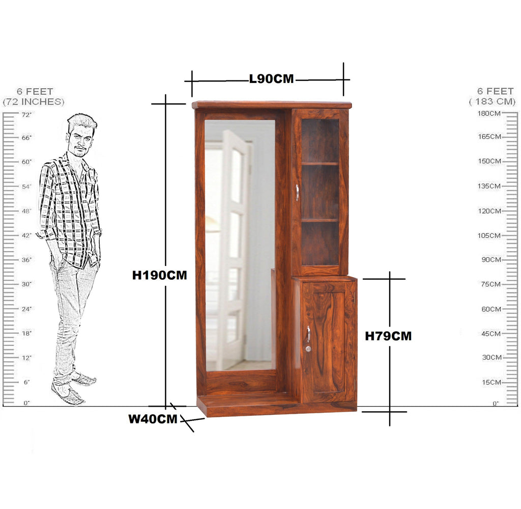 Solid Wooden Dresser With Stool