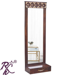 Solid Wood Brass Work L+T Design1 Drawer Mirror Dresser