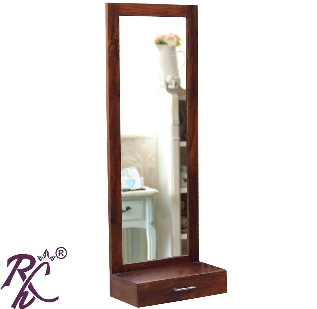Solid Wood 1 Drawer Mirror Dresser