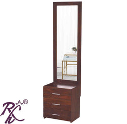 Solid Wood 3 Drawer Dresser With Stool