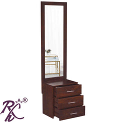 Solid Wood 3 Drawer Dresser With Stool