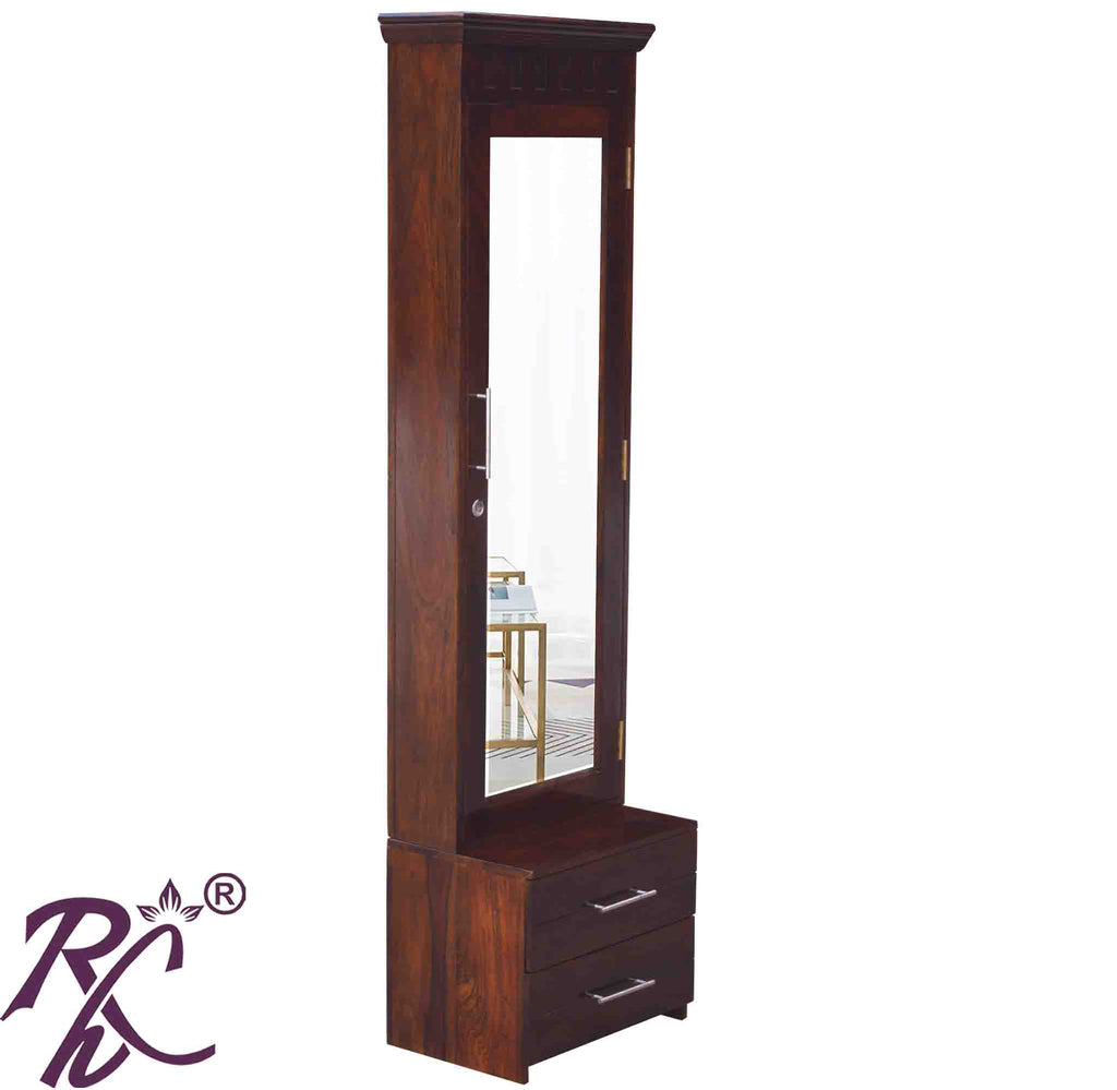 Solid Wood Kubera 2 Drawer Dresser Almirah With Stool