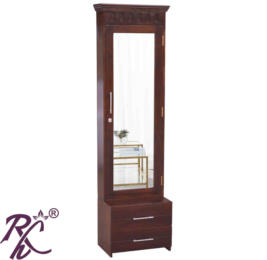 Solid Wood Kubera 2 Drawer Dresser Almirah With Stool