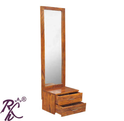 Solid Wooden 2 Drawer Dresser With Stool