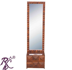 Solid Wooden Diamond Design  2 Drawer Dresser With Stool