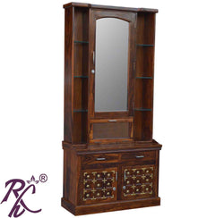 Solid Wood Brass L+T Design Dressing Table With Stool