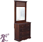 Solid Wood Stripe Design 5 Drawer Dresser With Stool