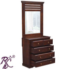 Solid Wood Stripe Design 5 Drawer Dresser With Stool