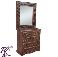 Solid Wood Jiksa Jali Design Dressing Table