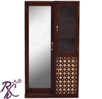 Solid Wood Dressing Brass Bakhra Design Almirah With Stool